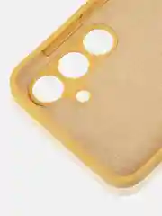 Горчичный чехол для Samsung Galaxy S24, S24 Plus, S24 Ultra силиконовый ROSCO матовый с микрофиброй