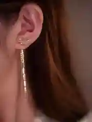 Золотой серьги со стразами, бижутерия, женские
