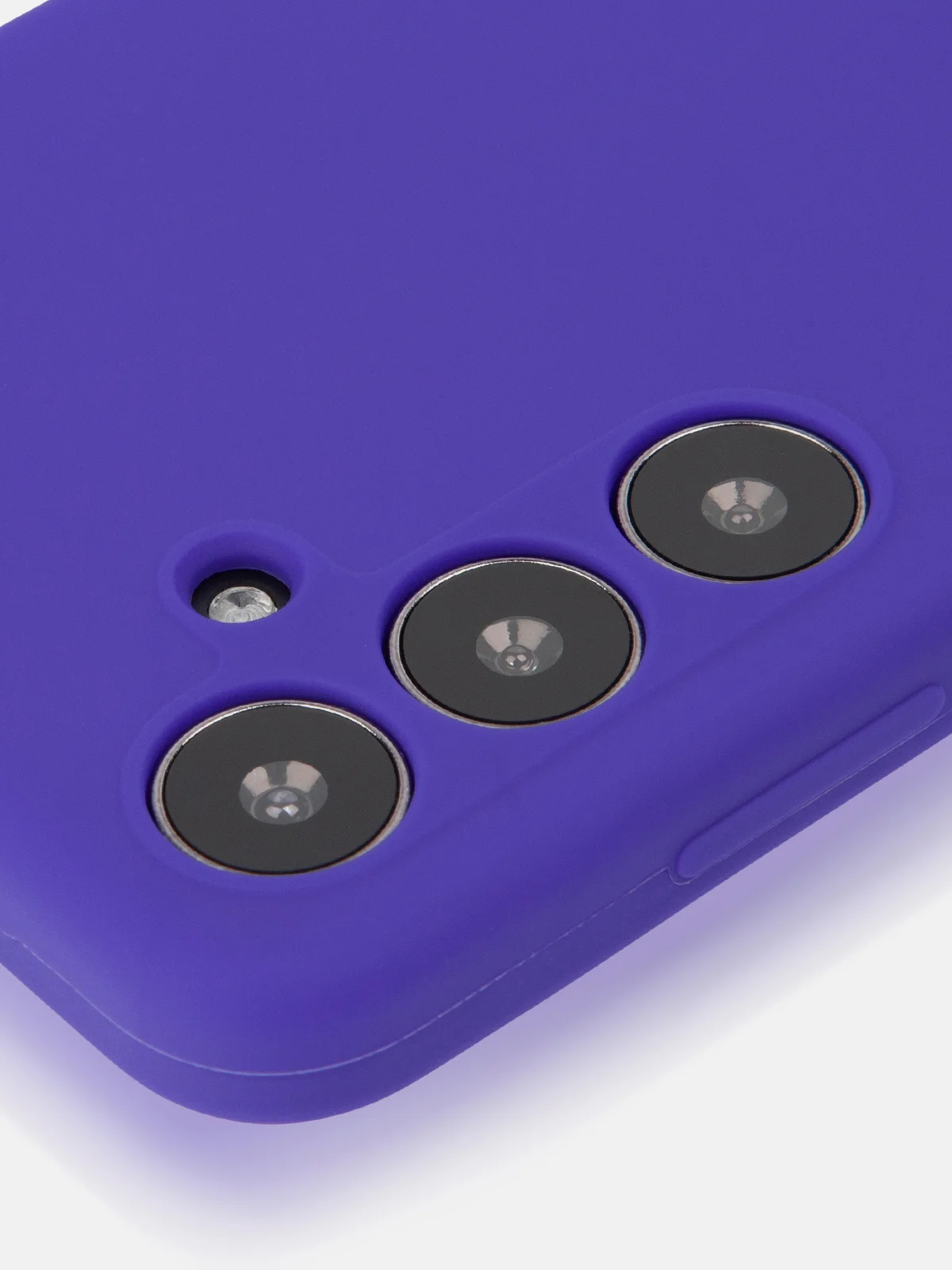 Фиолетовый чехол для Samsung Galaxy S24, S24 Plus, S24 Ultra силиконовый ROSCO матовый с микрофиброй