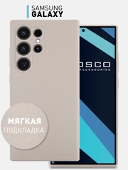 Чехол для Samsung Galaxy S24, S24 Plus, S24 Ultra силиконовый ROSCO матовый с микрофиброй