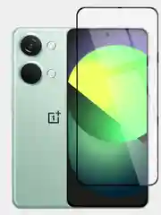 Прозрачный стекло для OnePlus Nord 3 защитное BROSCORP прозрачное олеофобное покрытие, черная рамка