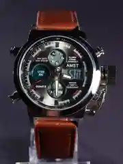 Коричневый часы AMST мужские наручные армейские тактические АМСТ