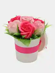 Розовый букет из вспененного мыла , подарок на Новый год маме,сестре,коллеге ,подарочный набор