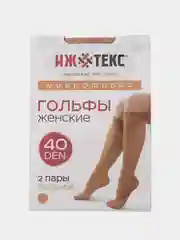 Бежевый гольфы капроновые женские 10 пар 40 den с микрофиброй