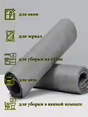 Умная тряпка для мытья без химии и разводов окон, зеркал, авто и прочих поверхностей, 2 шт