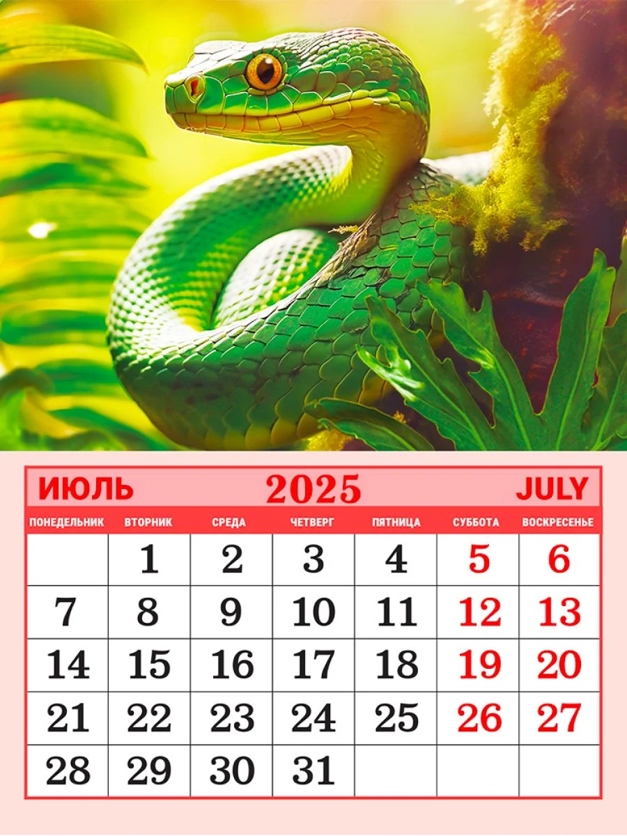 Бирюзовый календарь отрывной на магните 2025 (9,5*13 см)