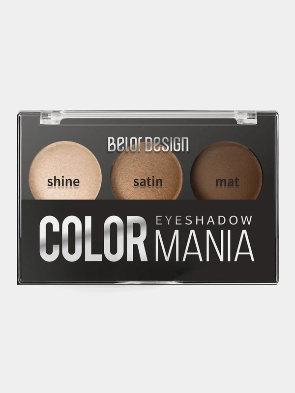 Тени для век Belor Design Color mania, тон 32 - кофейный, 5 г