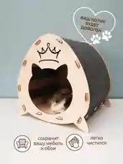 Домик для кошек и собак с когтеточкой