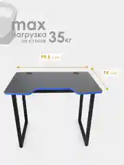 Синий стол компьютерный игровой