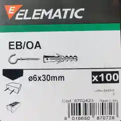 Серый дюбель с Г-образным крюком саморезом PA 6 EB/P2 6X30 (10 шт)