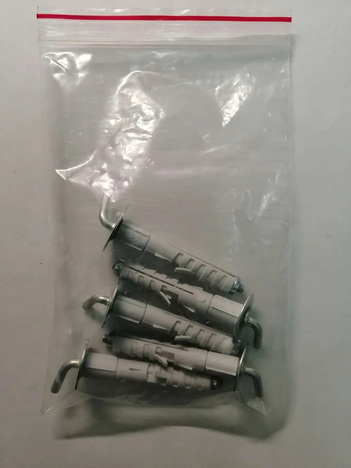 Белый дюбель с Г-образным крючком 9X50 (10 шт)