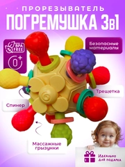 Погремушка-прорезыватель грызунок Mamagoods сфера / бутылочка