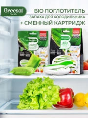 Поглотитель запаха для холодильника + сменный картридж
