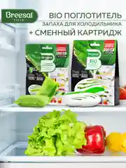 Поглотитель запаха для холодильника + сменный картридж