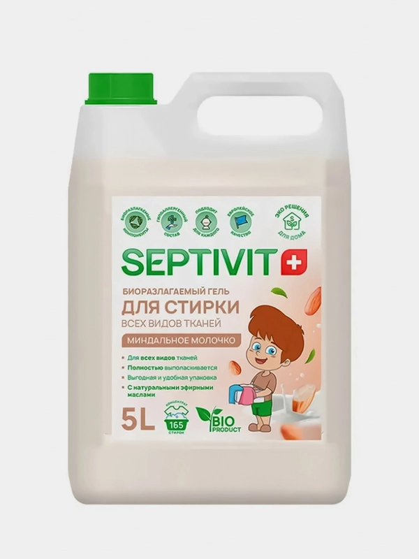 Гель для стирки SEPTIVIT "Миндальное молочко", 5 л