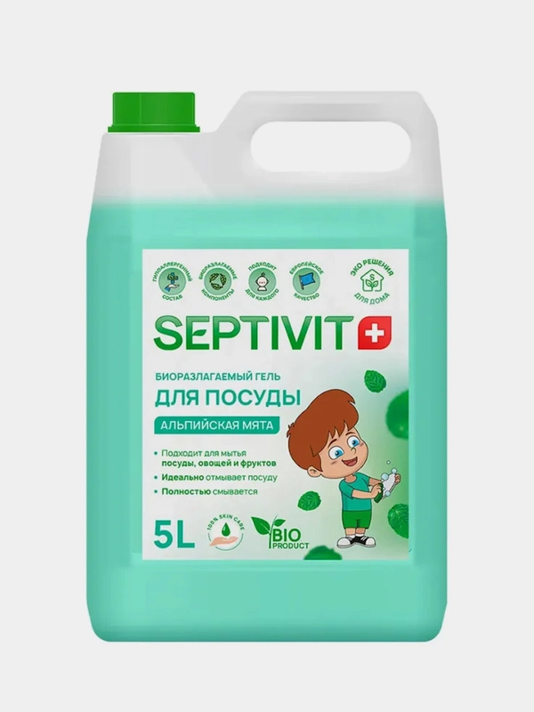 Гель для посуды SEPTIVIT "Альпийская Мята", 5 л