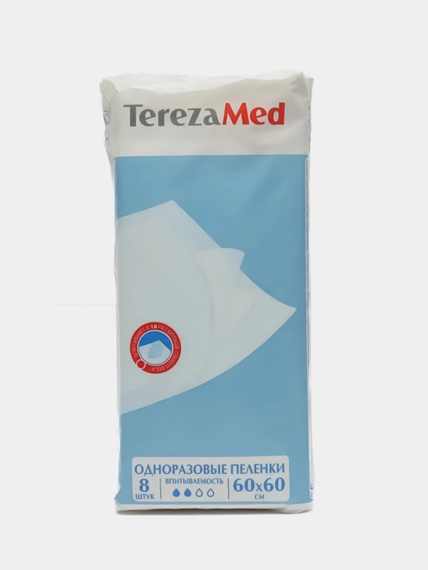 Пеленки одноразовые TerezaMed Normal, 60x60 см, 8 штук