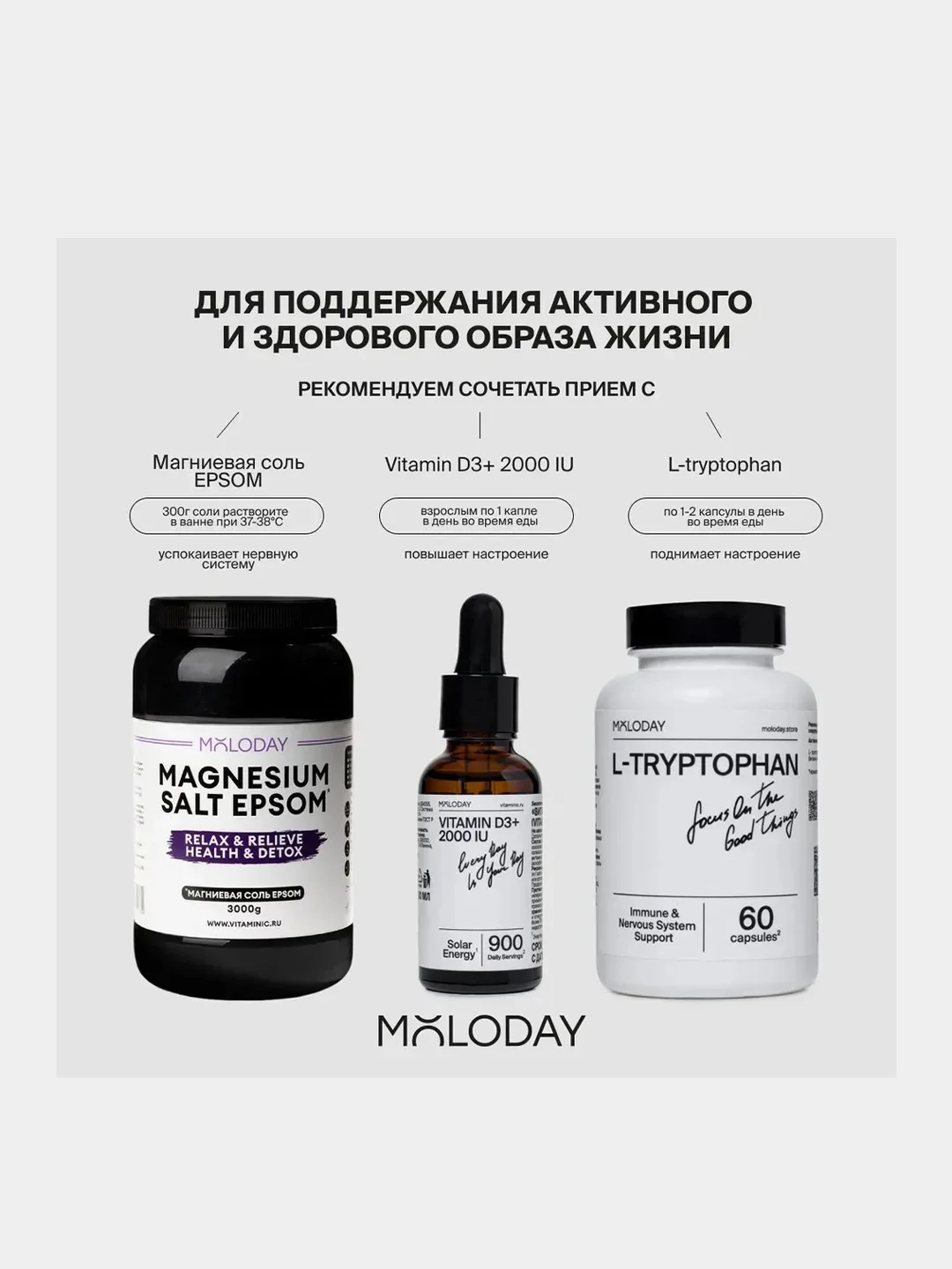 БАД к пище MOLODAY Магний комплекс, 30 капсул