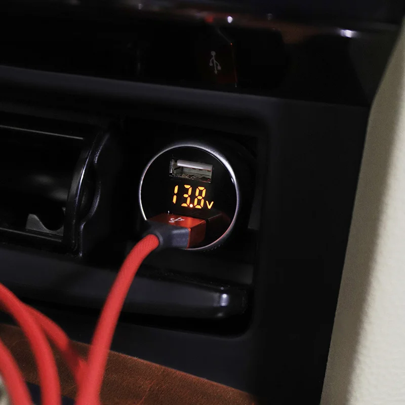Автозарядка в прикуриватель REXANT, 2хUSB, с дисплеем, АЗУ, 1000+2100 mA, серебристая