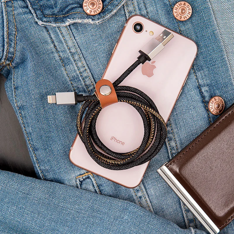 Кабель USB-A REXANT, lightning для Apple, 2.4 A, 1 м, в нейлоновой оплетке