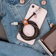 Кабель USB-A REXANT, lightning для Apple, 2.4 A, 1 м, в нейлоновой оплетке