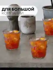 Черный стакан набор 1, 2, 6 шт КАРТОФАН стеклянный для виски бренди коктелей воды сока 300 360 мл