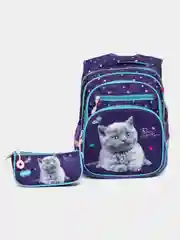 Фиолетовый рюкзак школьный для девочки с ортопедической спинкой + пенал