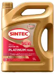 Моторное масло SINTEC PLATINUM 7000 SAE 5W-40 API SN/CF, ACEA A3/B4 Синтетическое 5 л