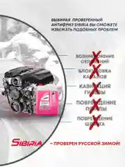 Антифриз для двигателя автомобиля SIBIRIA ANTIFREEZE G12+ (-40), 10 кг