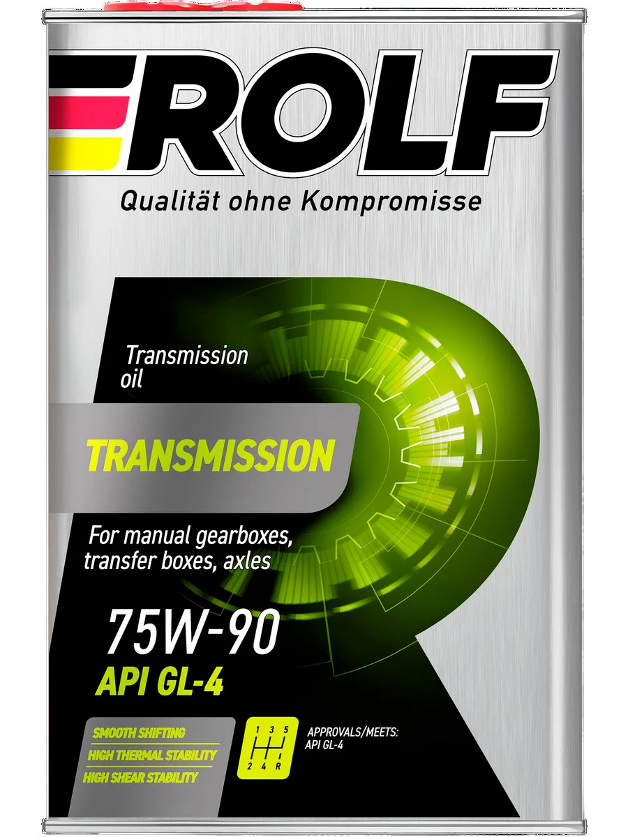 Масло трансмиссионное ROLF Transmission SAE 75W-90, API GL-4, полусинтетическое, 4 л