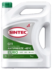 SINTEC EURO G11 -45 силикатный антифриз 5кг для двигателя автомобиля, зелёный