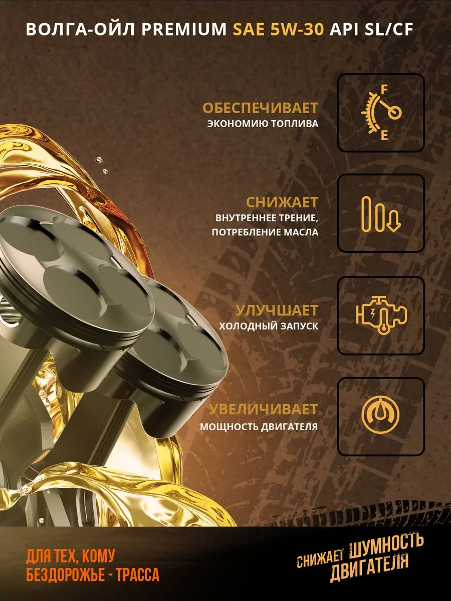 Синтетическое моторное масло Волга-Ойл PREMIUM 5W-30 API SL/CF ACEA A3/B4