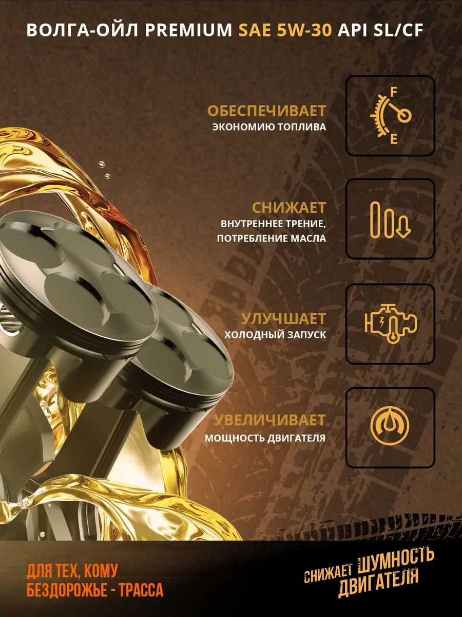 Синтетическое моторное масло Волга-Ойл PREMIUM 5W-30 API SL/CF ACEA A3/B4