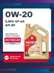 Моторное масло MIRAX MX9 SAE 0W-20, API SP, ILSAC GF-6A Синтетическое