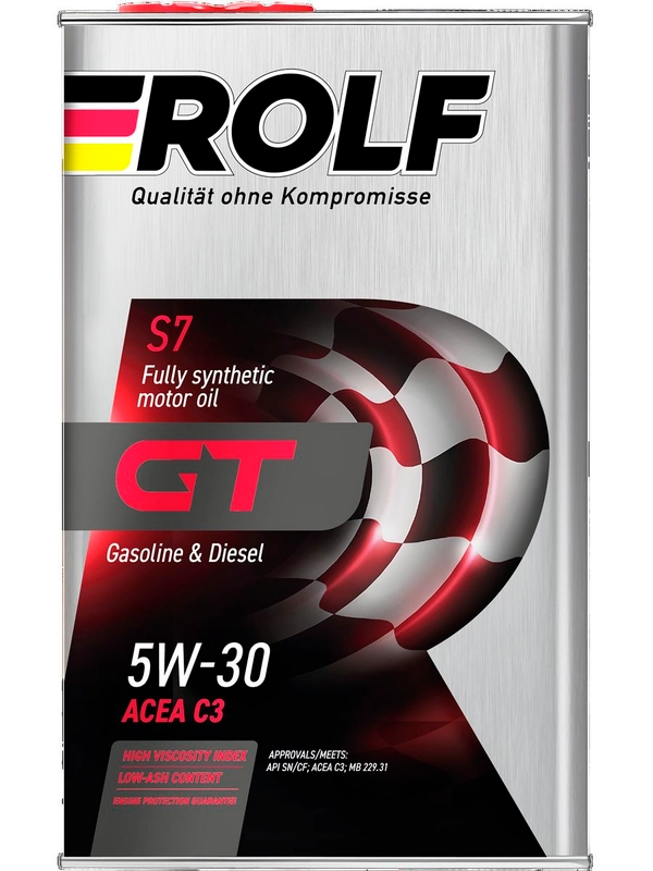 Масло моторное ROLF GT SAE 5W-30, API SP, ILSAC GF-6A Синтетическое