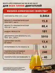 Синтетическое моторное масло Волга-Ойл PREMIUM 5W-40 API SN/CF ACEA A3/B4 Volga Oil