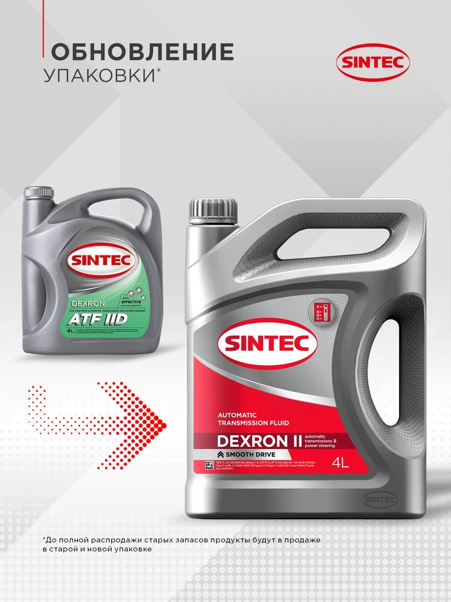 Трансмиссионное масло SINTEC ATF II Dexron Минеральное 4 л