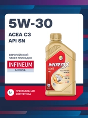 Моторное масло MIRAX MX9 SAE 5W-30, API SN, ACEA C3, Синтетическое