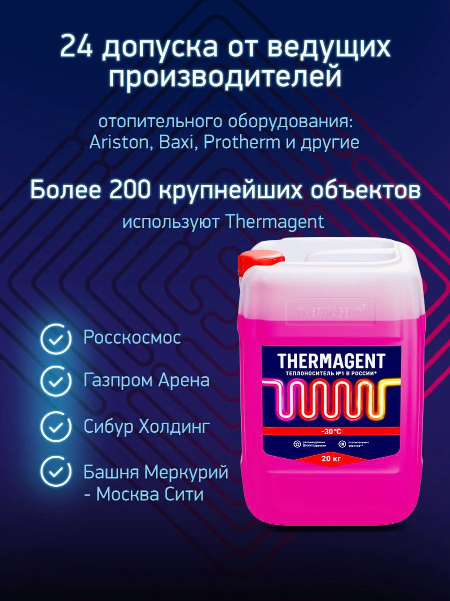 Теплохладоноситель THERMAGENT -30 этиленгликоль, термагент теплоноситель антифриз