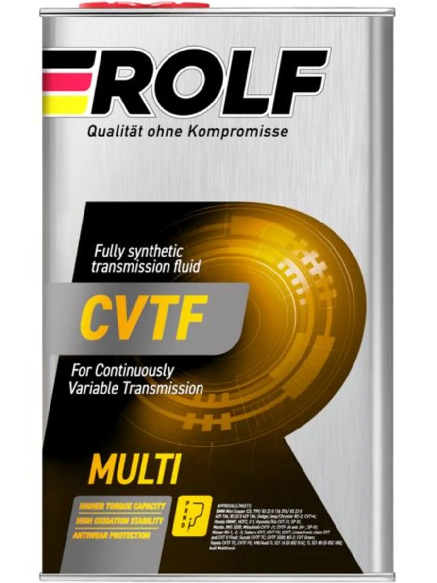 Масло трансмиссионное ROLF CVTF Multi, синтетическое, 4 л (металл)