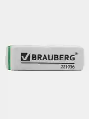 Ластик BRAUBERG, 57*18*8мм, белый, прямоугольный, скошенные края. 1/3/5шт