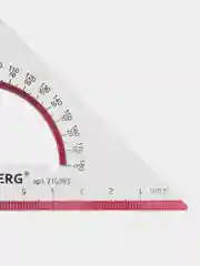 Треугольник пластиковый 45гр, 13см, Brauberg с транспортиром прозрачн, с выделенной шкалой