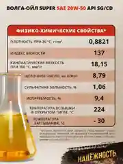 Моторное масло Волга-Ойл Super SAE 20W-50 API SG/CD Минеральное