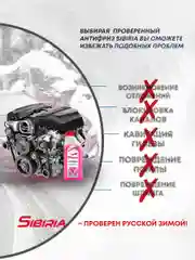 Антифриз для двигателя автомобиля SIBIRIA ANTIFREEZE G12+ (-50)