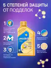 Моторное масло MIRAX MX5 SAE 10W-40, API SL/CF, ACEA A3/B4 Полусинтетическое