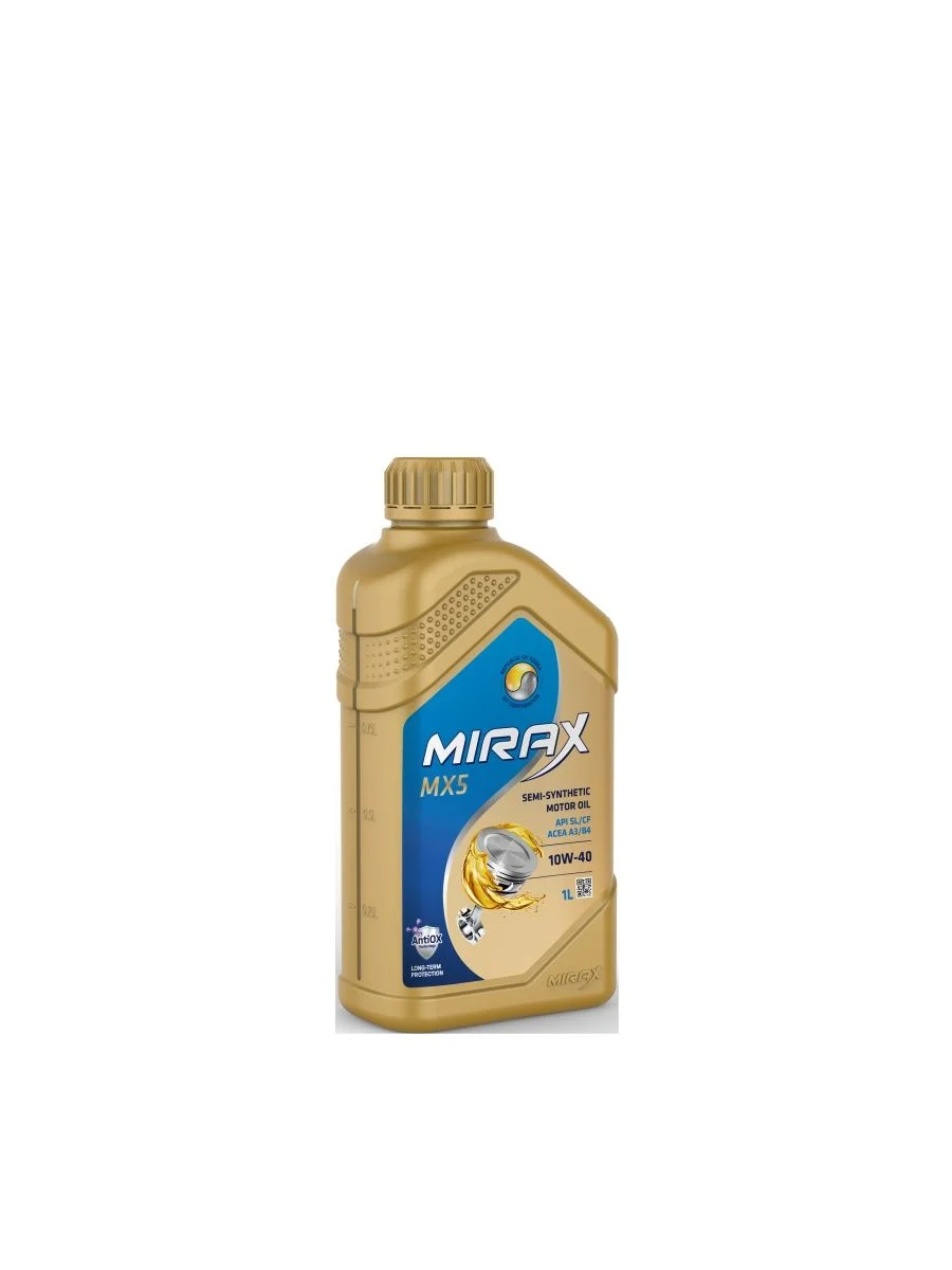 Моторное масло MIRAX MX5 SAE 10W-40, API SL/CF, ACEA A3/B4 Полусинтетическое