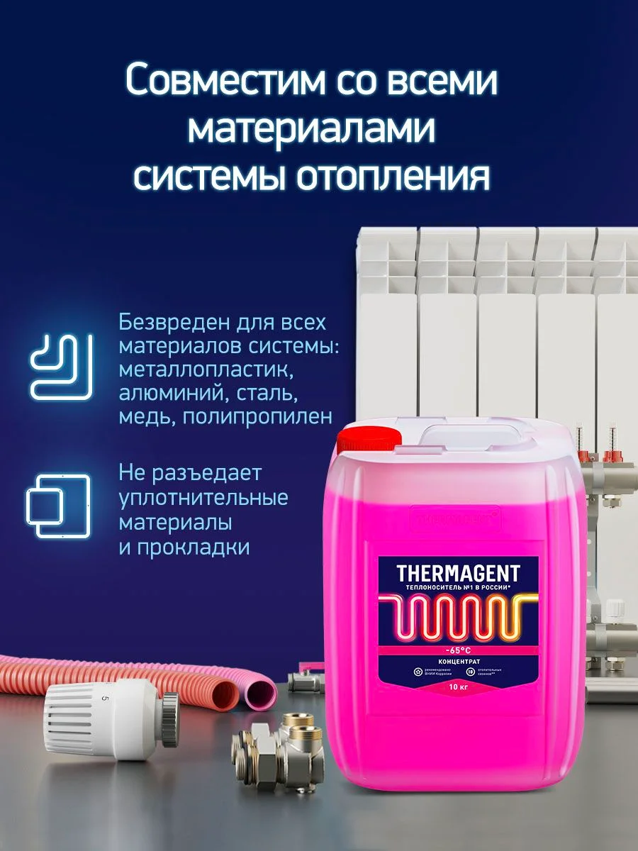 Теплоноситель для отопления Thermagent -65 концентрат на основе этиленгликоля