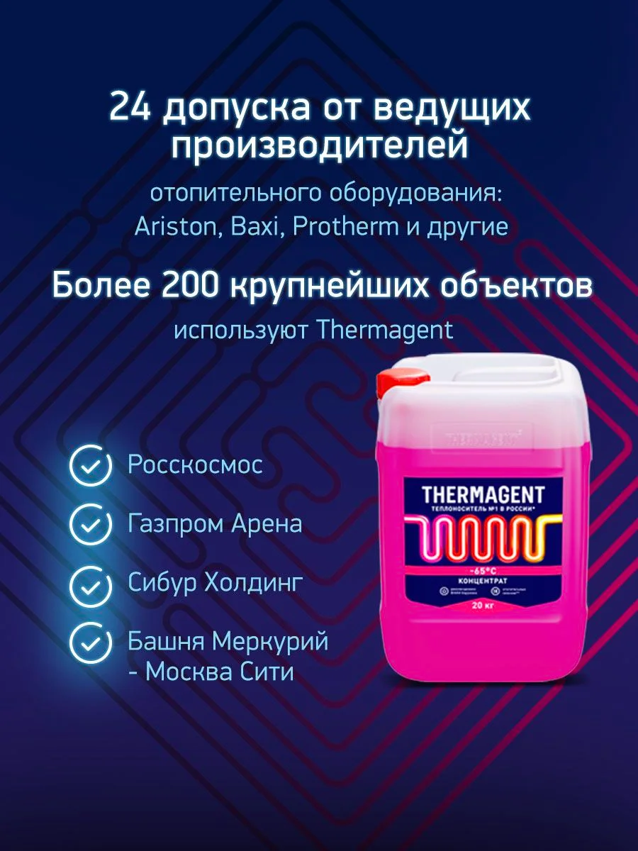 Теплоноситель для отопления Thermagent -65 концентрат на основе этиленгликоля