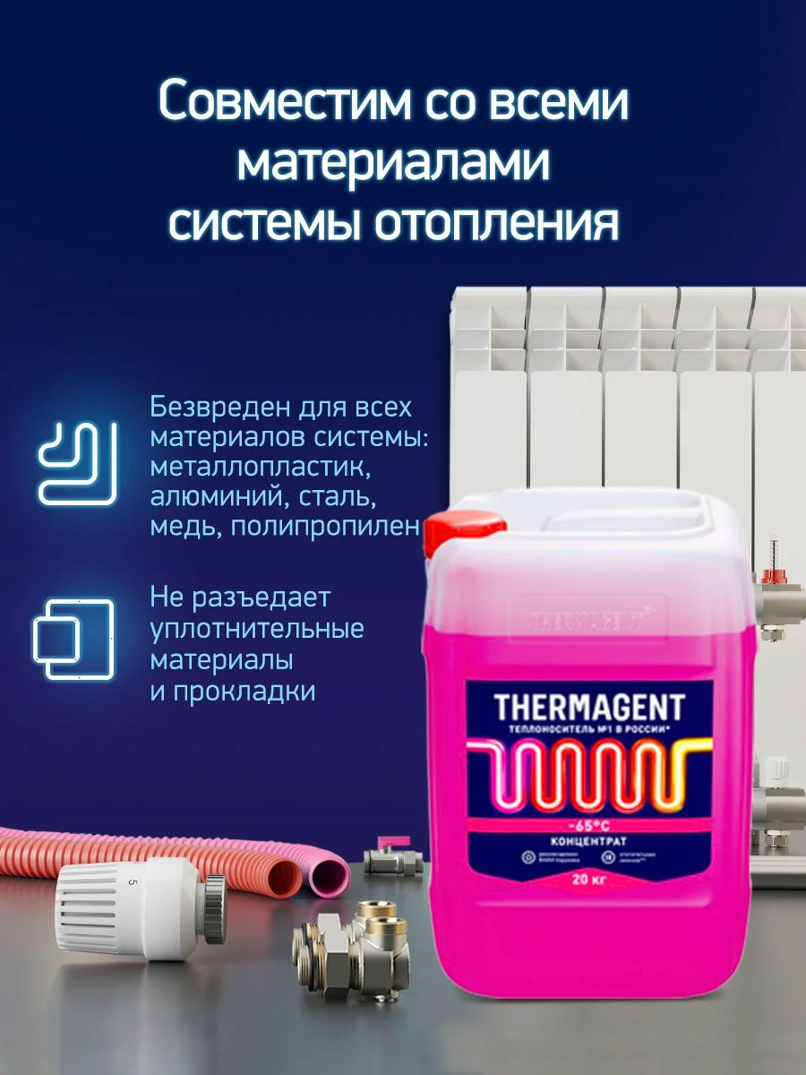 Теплоноситель для отопления Thermagent -65 концентрат на основе этиленгликоля