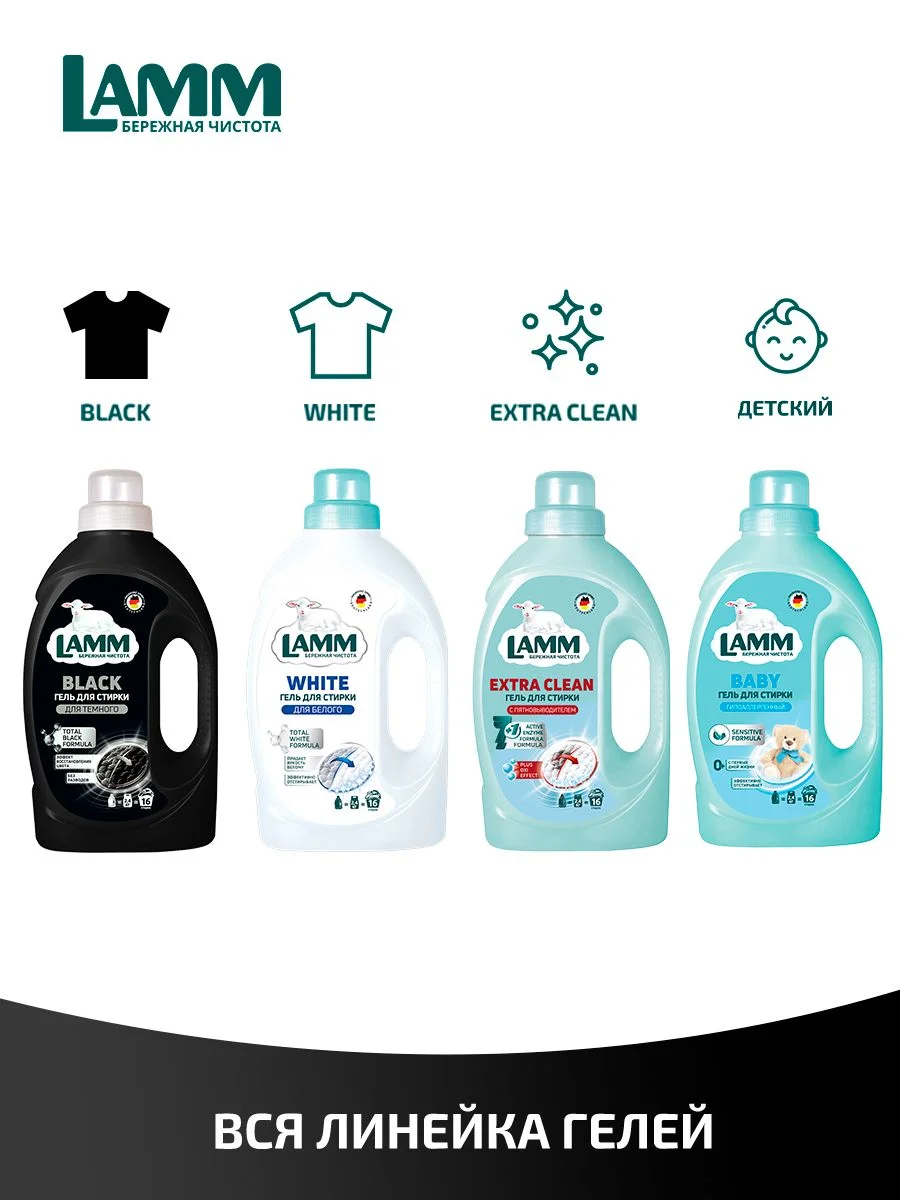 LAMM Black гель для стирки черного и темного белья бесфосфатный